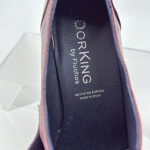 DORKING Women's Burgundy Leather Heeled Shoes - Picture 2 of 6